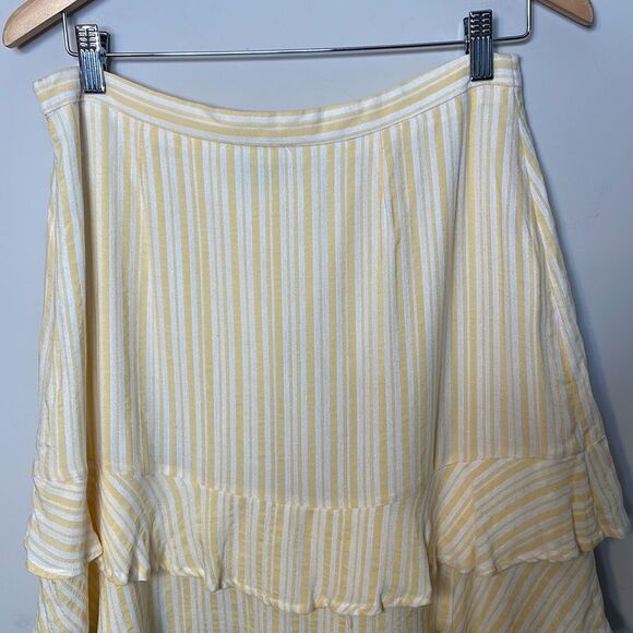 CeCe Yellow Striped Skirt Size 8 - Picture 6 of 8